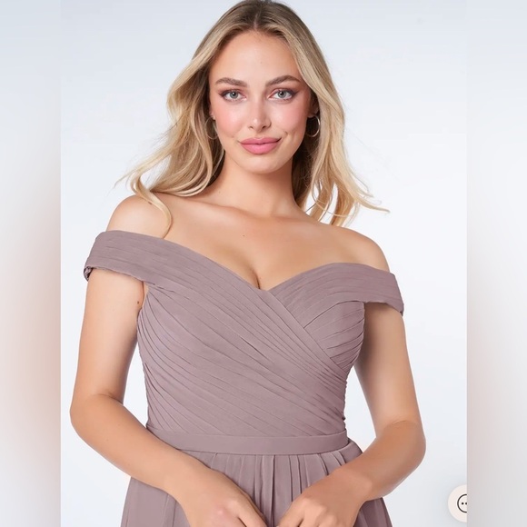 NWT Azazie Audrianna Maxi dress/ Gown/ Dusk/ Double lined/ Approx. size US 14/16 - Picture 3 of 17